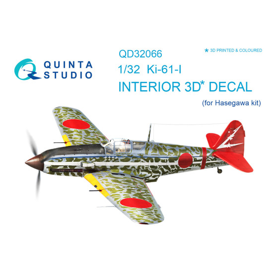 Quinta QD32066 - 1/32 3D-Printed coloured Interior for Ki-61 Hasegawa kit