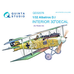 Quinta QD32076 - 1/32 3D-Printed & Coloured Interior for Albatros D.I (Roden kit)