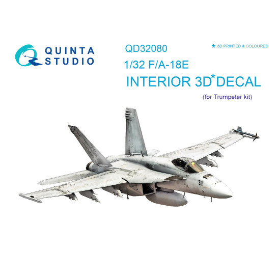 Quinta QD32080 - 1/32 3D-Printed & Coloured Interior for F/A-18E (Trumpeter Kit)