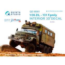 Quinta QD35001 - 1/35 ZiL-131 Family 3D-Printed & Coloured Interior on Decal Paper