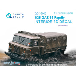 Quinta QD35002 - 1/35 3D-Printed & Coloured Interior for GAZ-66 Family Trumpeter Kits