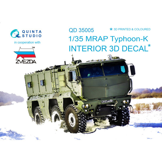 Quinta QD35005 - 1/35 3D Printed and Coloured Interior for MRAP Typhoon Family (Zvezda Kit) Quinta QD35005 - 1/35 3D Printed and Coloured Interior for MRAP Typhoon Family (Zvezda Kit)