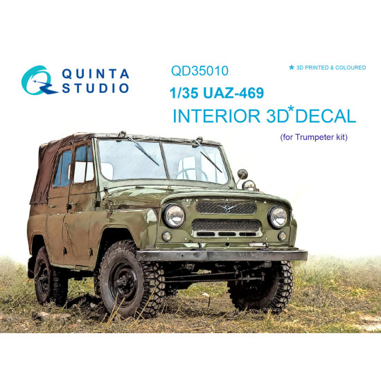 Quinta QD35010 - 1/35 3D-Printed colored Interior for UAZ 469 Trumpeter kit