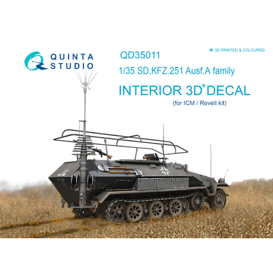 Quinta QD35011 - 1/35 3D-Printed & Coloured Interior for KFZ 251 Ausf.A (ICM kits)