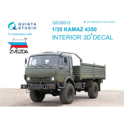 Quinta QD35012 - 1/35 3D Printed Coloured Interior for KAMAZ 4350 Mustang Family (Zvezda kit)