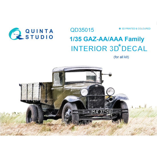 Quinta QD35015 - 1/35 3D-Printed & Coloured Interior for GAZ-AA/AAA Family (All Kit)