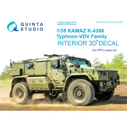 Quinta QD35022 - 1/35 3D-Printed Interior for KAMAZ K-4386 Typhoon (RPG-model kit)