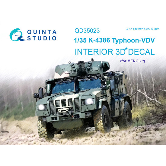 Quinta QD35023 - 1/35 3D-Printed Interior for K-4386 Typhoon VDV (MENG kit) Quinta QD35023 - 1/35 3D-Printed Interior for K-4386 Typhoon VDV (MENG kit)