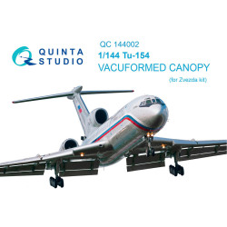 Quinta QC144002 - 1/144 Vacuformed clear canopy for Tu-154 (Zvezda kit)