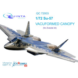 Quinta studio's QC72003 - 1/72 Vacuformed canopy for SU-57, 2 pcs - 7319 Zvezda kit