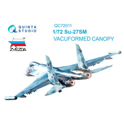 Quinta studio's QC72011 - 1/72 Vacuformed clear canopy for Su-27SM (Zvezda kit)