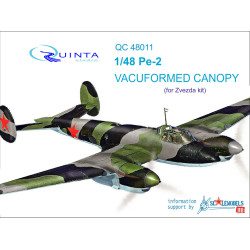 Quinta studio's QC48011 - 1/48 Vacuformed clear canopy for Pe-2 (Zvezda kits)