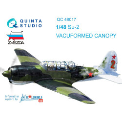 Quinta studio's QC48017 - 1/48 Vacuformed clear canopy for Su-2 (Zvezda kits)