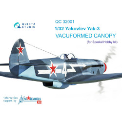 Quinta studio's QC32001 - 1/32 Vacuformed clear canopy for Yak-3 (Special Hobby kit)