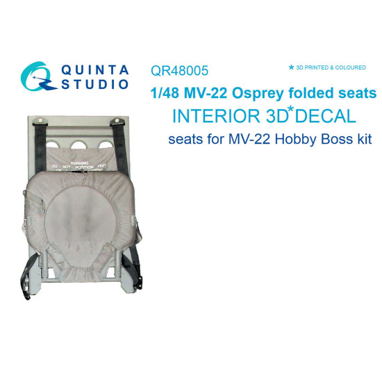 Quinta studio's QR48005 - 1/48 Osprey folded seats (26 pcs) for MV-22 (Hobby Boss kit)