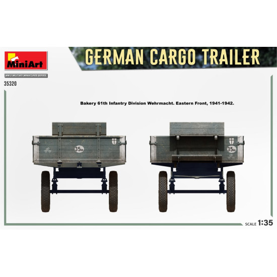 Miniart 35320 - 1/35 GERMAN CARGO TRAILER scale plastic model kit