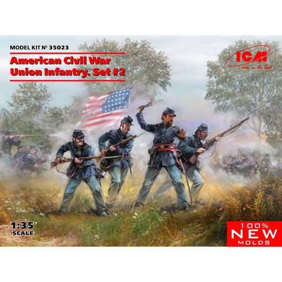 ICM 35023 - 1/35 American Civil War Union Infantry. Set 2 plastic model kit