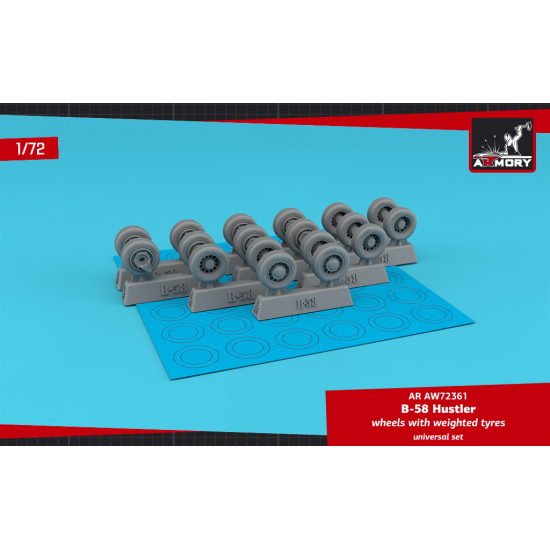 Armory AW72361 - 1/72 B-58 Hustler wheels w/ weighted tyres, For ITA TES