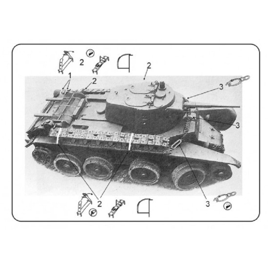 Vmodels 35071 - 1/35 Straps for canvas-cjver Soviet BT tank, photo-etch board