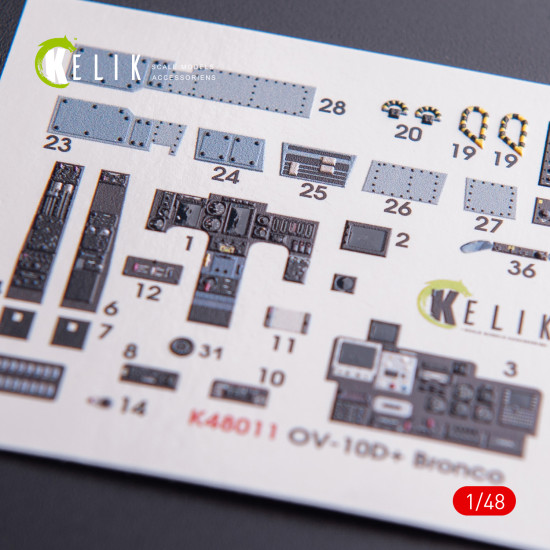 Kelik K48011 - 1/48 scale OV-10D+ Bronco interior 3D decals for Icm kit