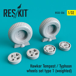 Reskit RS32-0336 - 1/32 Hawker Tempest/Typhoon wheels set type 1 (weighted)