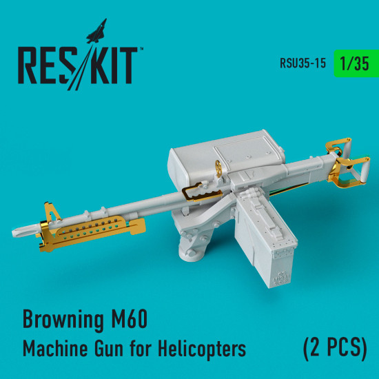 Reskit RSU35-0015 - 1/35 scale Browning M60 Machine Gun for Helicopters (2 pcs)