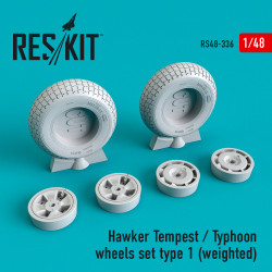 Reskit RS48-0336 - 1/48 Hawker Tempest/Typhoon wheels set type 1 (weighted)