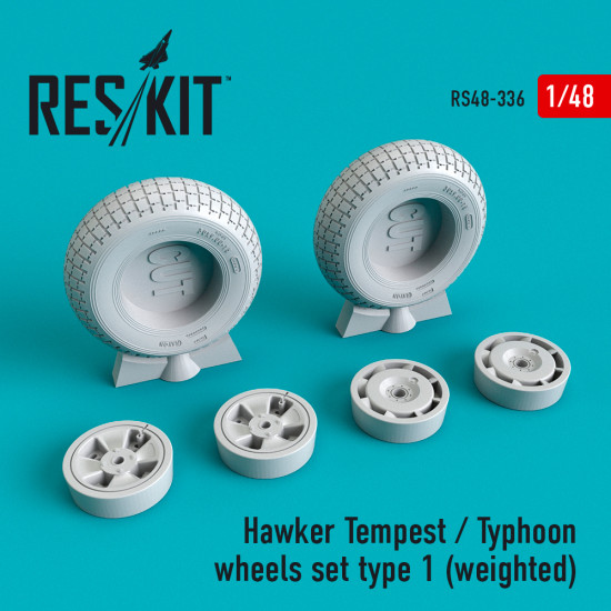 Reskit RS48-0336 - 1/48 Hawker Tempest/Typhoon wheels set type 1 (weighted)