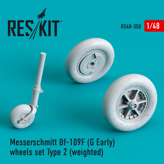 Reskit RS48-0350 - 1/48 Messerschmitt Bf-109F (G Early) wheels Type 2 (weighted)