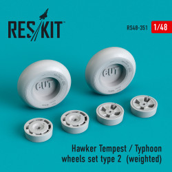 Reskit RS48-0351 - 1/48 Hawker Tempest/Typhoon wheels set type 2 (weighted)