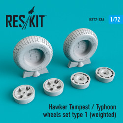 Reskit RS72-0336 - 1/72 Hawker Tempest/Typhoon wheels set type 1 (weighted)