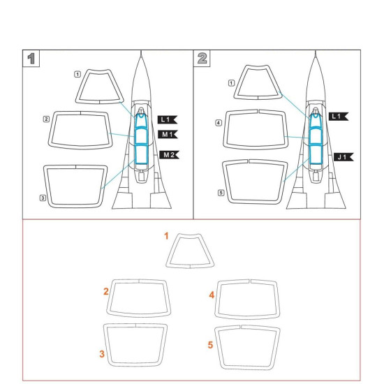 Metallic Details MDM4814 - 1/48 Su-27UB. Canopy masks for scale model Great Wall Hobby kit