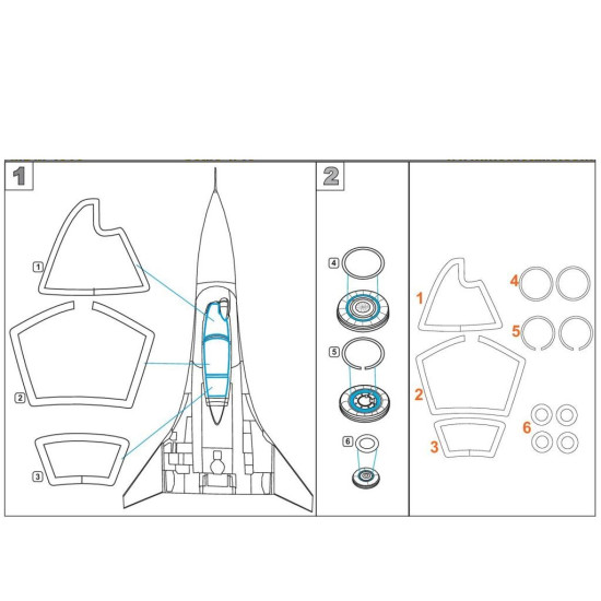 Metallic Details MDM4816 - 1/48 Su-33. Masks for scale model Kinetic kit