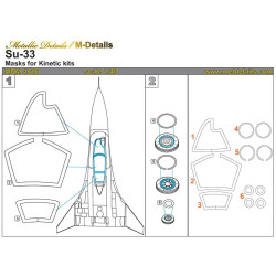 Metallic Details MDM4816 - 1/48 Su-33. Masks for scale model Kinetic kit