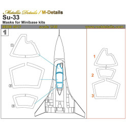 Metallic Details MDM4817 - 1/48 Su-33. Masks for scale model Minibase kit
