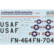 Print Scale PRS72-447 - 1/72 Lockheed F-USA & Europe Part 1 Wet Decals for aircraft model