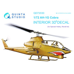 Quinta studio QD72030 - 1/72 Ah-1G 3D Printed & Coloured Interior on Decal Paper (Special Hobby/Revell)