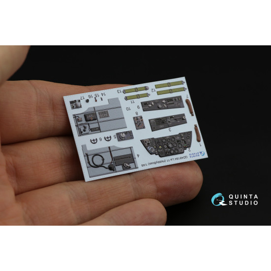 Quinta studio QD48184 1/48 La-11 3D-Printed and coloured Interior on decal paper HobbyBoss