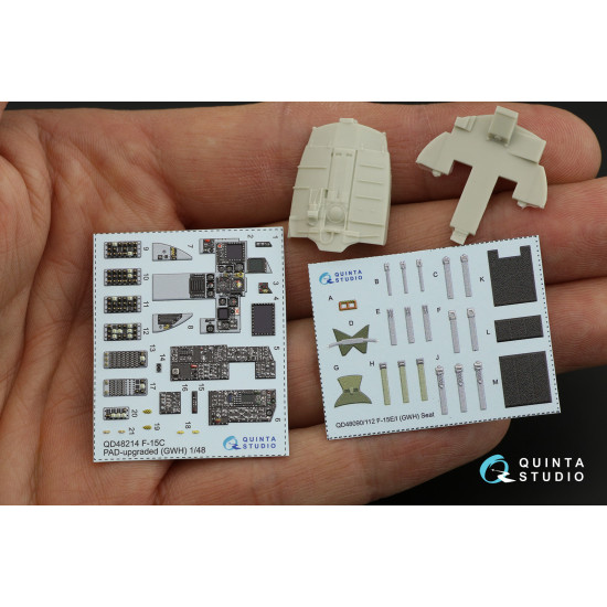 Quinta Studio QD48214 - 1/48 F-15C PAD-upgraded 3D-Printed & Coloured Interior on Decal Paper with Resin Parts (GWH) Quinta Studio QD48214 - 1/48 F-15C PAD-upgraded 3D-Printed & Coloured Interior on Decal Paper with Resin Parts (GWH)