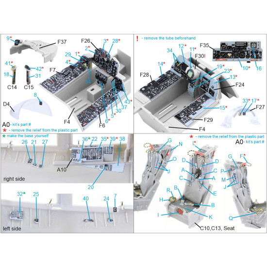 Quintas studios QD32035 1/32 F-4C 3D-Printed and coloured Interior on decal paper for Tamiya kit