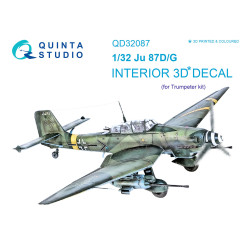 Quinta studio QD32087 1/32 Ju87 D/G 3D Printed & Coloured Interior on Decal Paper Trumpeter