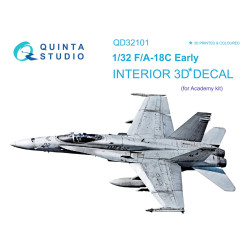 Quinta studio QD32101 - 1/32 F/A-18 Early 3D-Printed & Coloured Interior on Decal Paper (Academy)