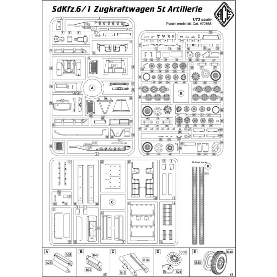 ACE 72568 - 1/72 SdKfz.6/1 Zugkraftwagen 5t Artillerie scale plastic model kit