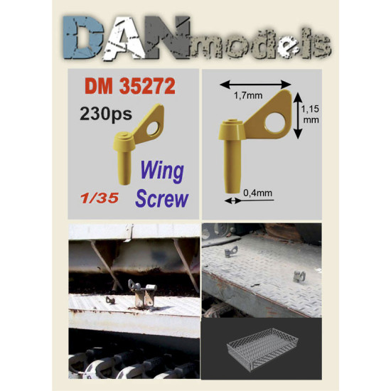 Dan Models 35272 - 1/35 Wing Screw. German Screw Lock. Set 230 Pcs. 3d Scale Model Kit