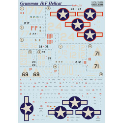 Print Scale PRS72-452 - 1/72 Grumman F6F Hellcat Wet Decals for aircraft model