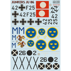 Print Scale PRS72-454 - 1/72 Junkers JU 86 Wet Decals for aircraft model