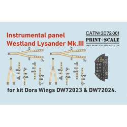 Print Scale PRS3D72-001 - 1/72 Instrumental panel Westland Lysander Mk.III
