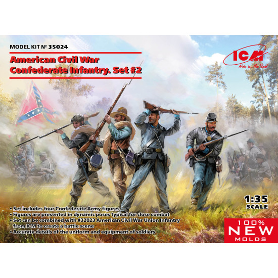 ICM 35020 American Civil War Union Infantry Scale Plastic Model Kit 1/35 