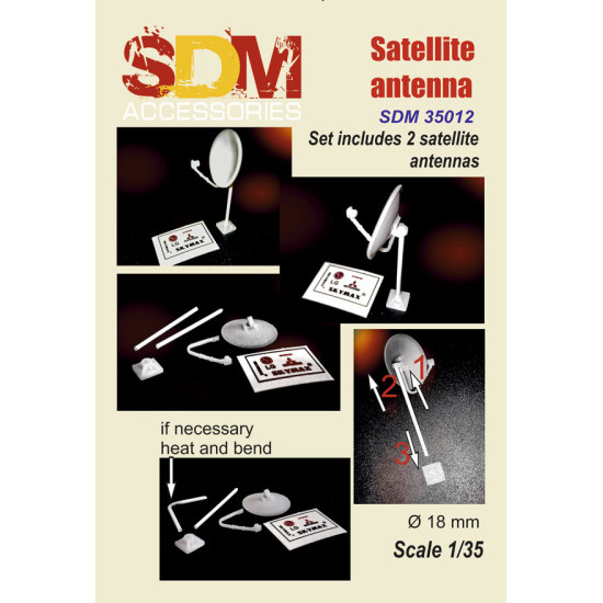 Dan Models SDM 35012 - 1/35 Satellite antenna. If necesary heat and bend, 18 mm
