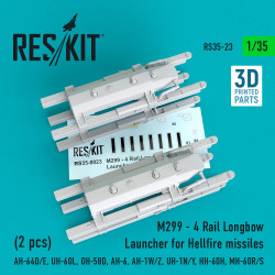 Reskit RS35-0023 1/35 M272 M299 4 Rail Longbow Launcher Hellfire missiles 2 pcs